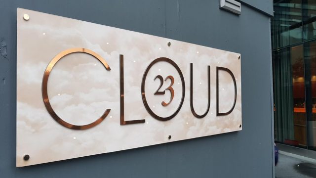 Cloud 23 metal signage